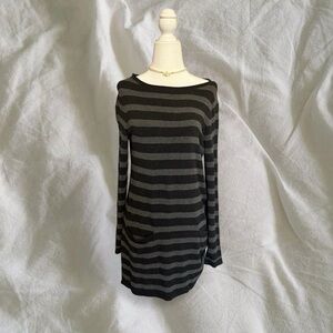 Eileen Fisher Striped Viscose Stretch Dress Petite Medium Cozy Tunic Dress